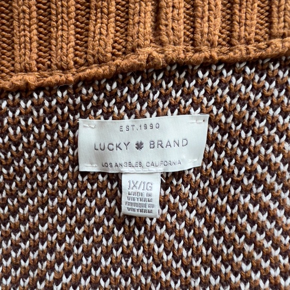 Lucky Brand Aztec Intarsia Shawl Collar Cardigan Sweater Coat - 1X Belted Boho - Picture 8 of 14
